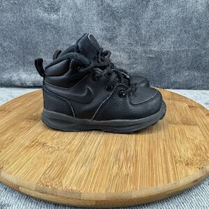 Nike Manoa Boots Boys Size 8C  Black Leather Outdoor Street Toddler BQ5374-001